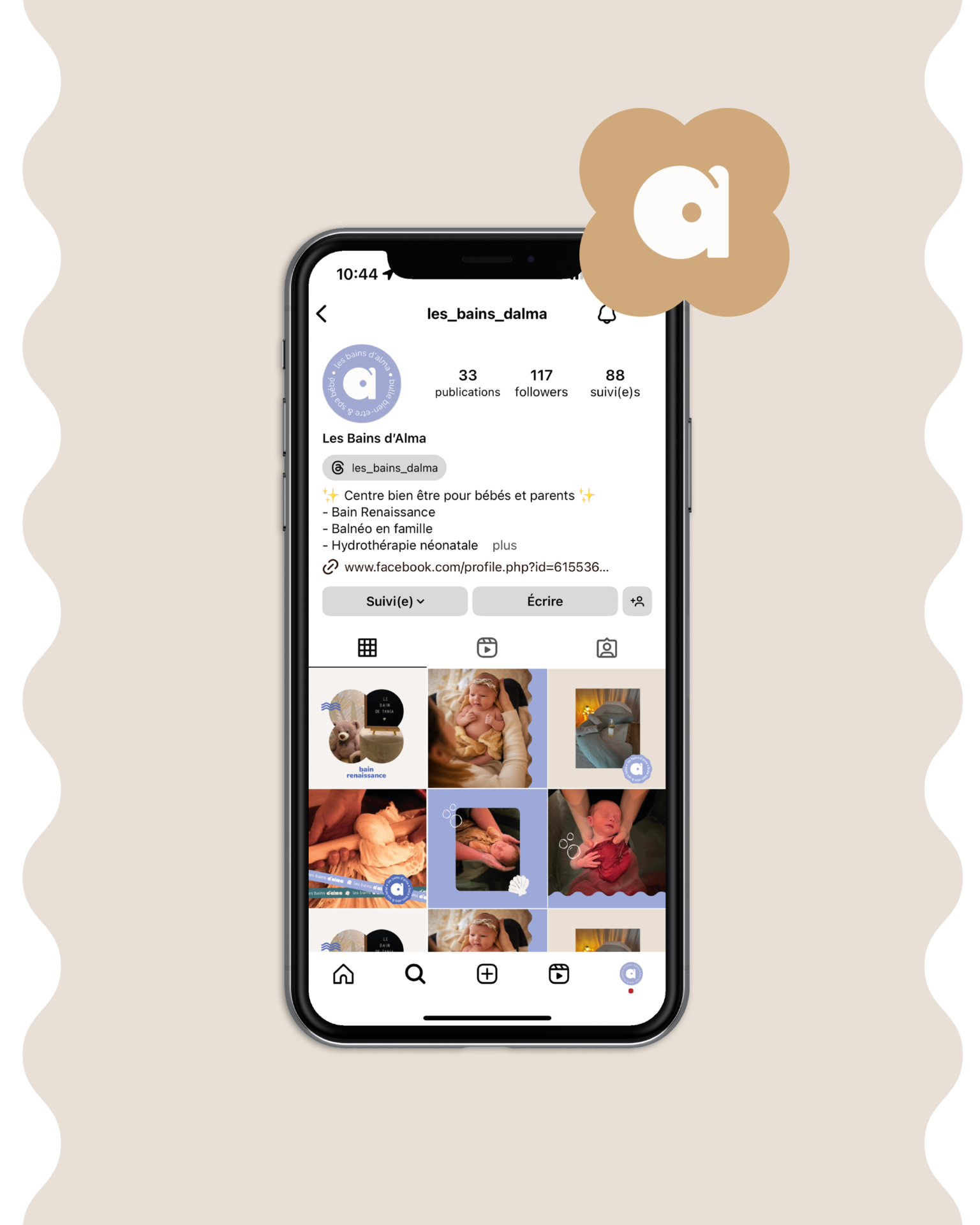 communication instagram les bains d'alma