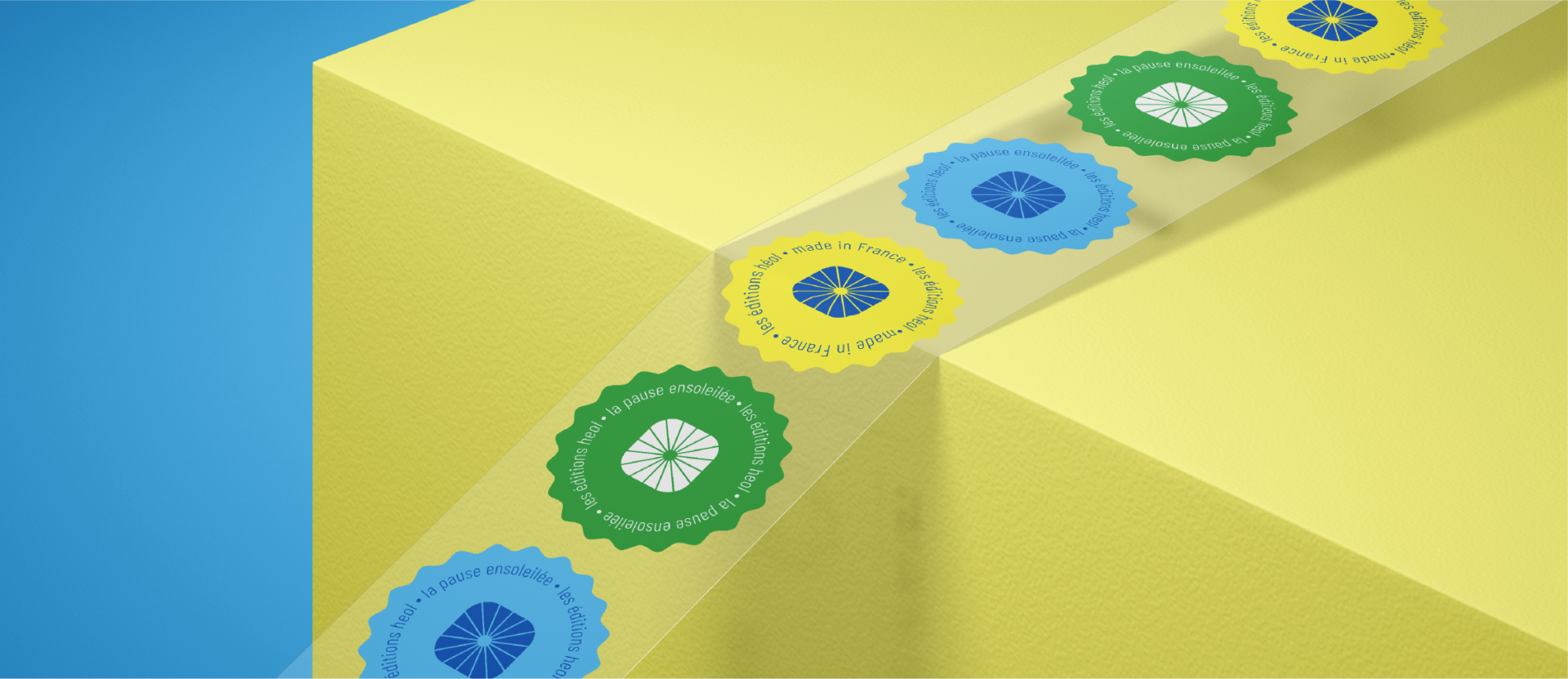 stickers du logo les edition heol en trois couleurs